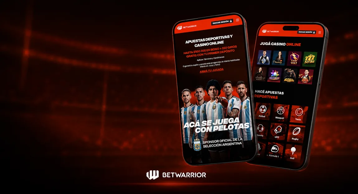 App de BetWarrior en el celular para apuestas deportivas y casino en Argentina